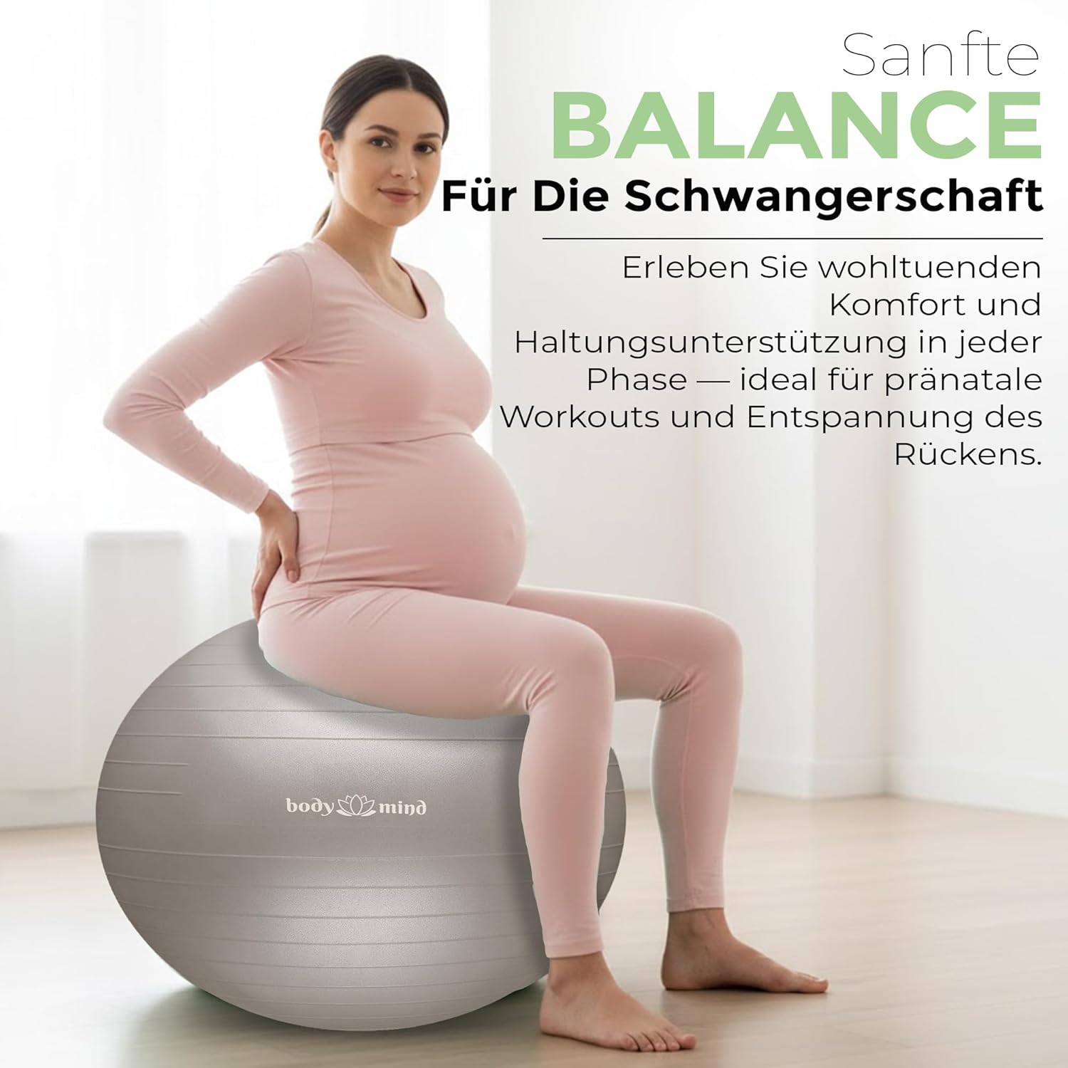 Body & Mind Gymnastikball mit Pumpe - Anti-Burst Pilates & Sitzball