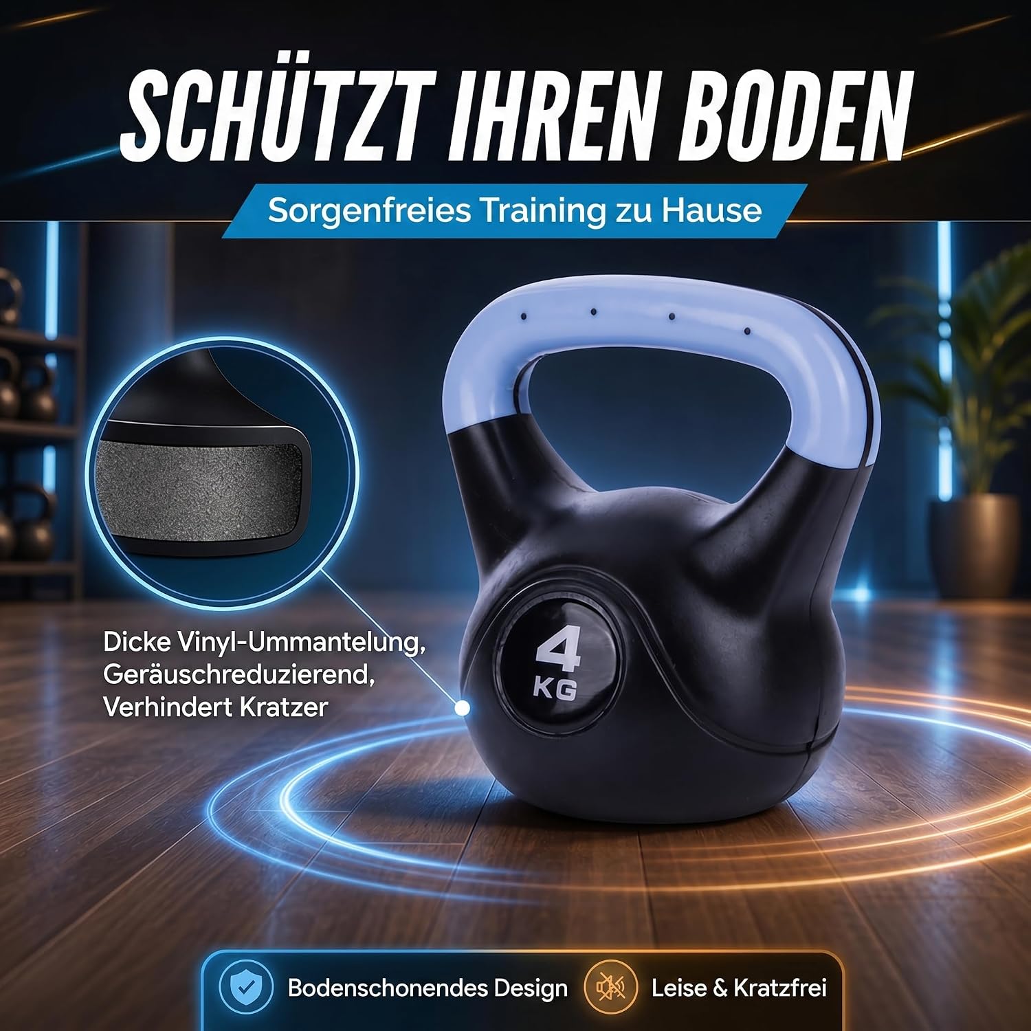 Kettlebell Kugelhantel Deluxe 2-20 kg – Bodenschonendes Krafttraining