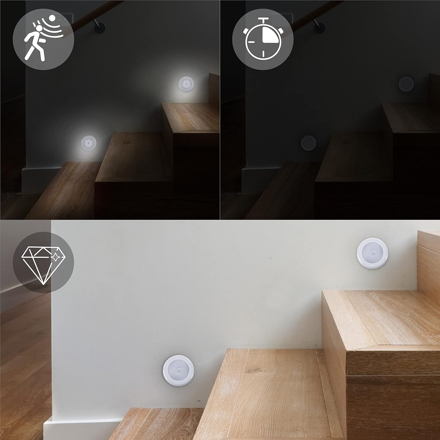 LED-Nachtlicht mit Bewegungsmelder & Sensor - Batteriebetrieben