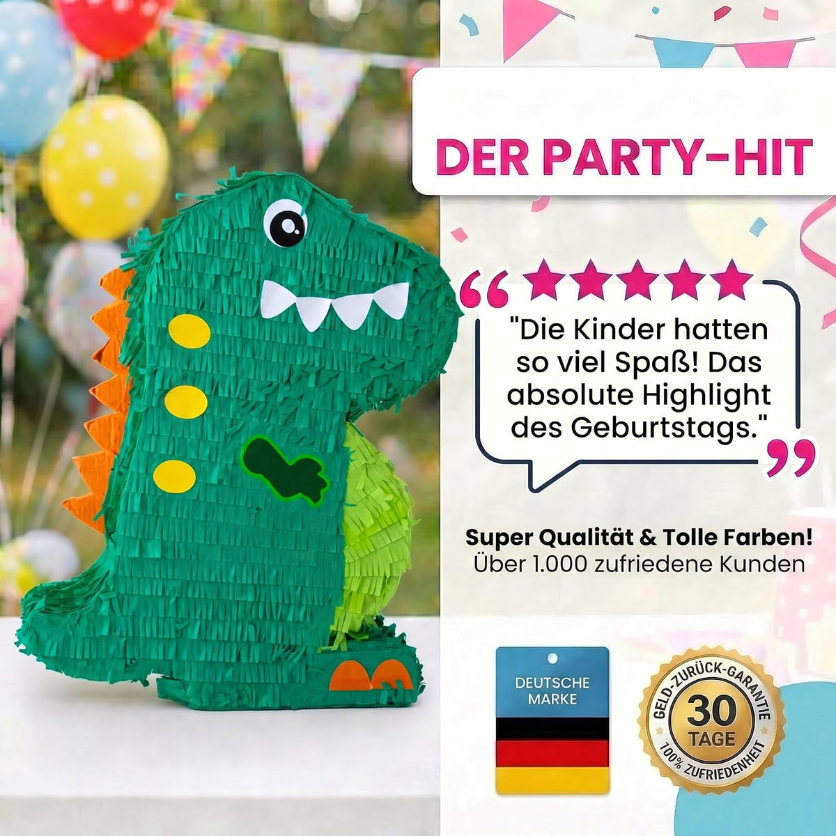 Dinosaurier Pinata für Kindergeburtstag - Deko-Highlight
