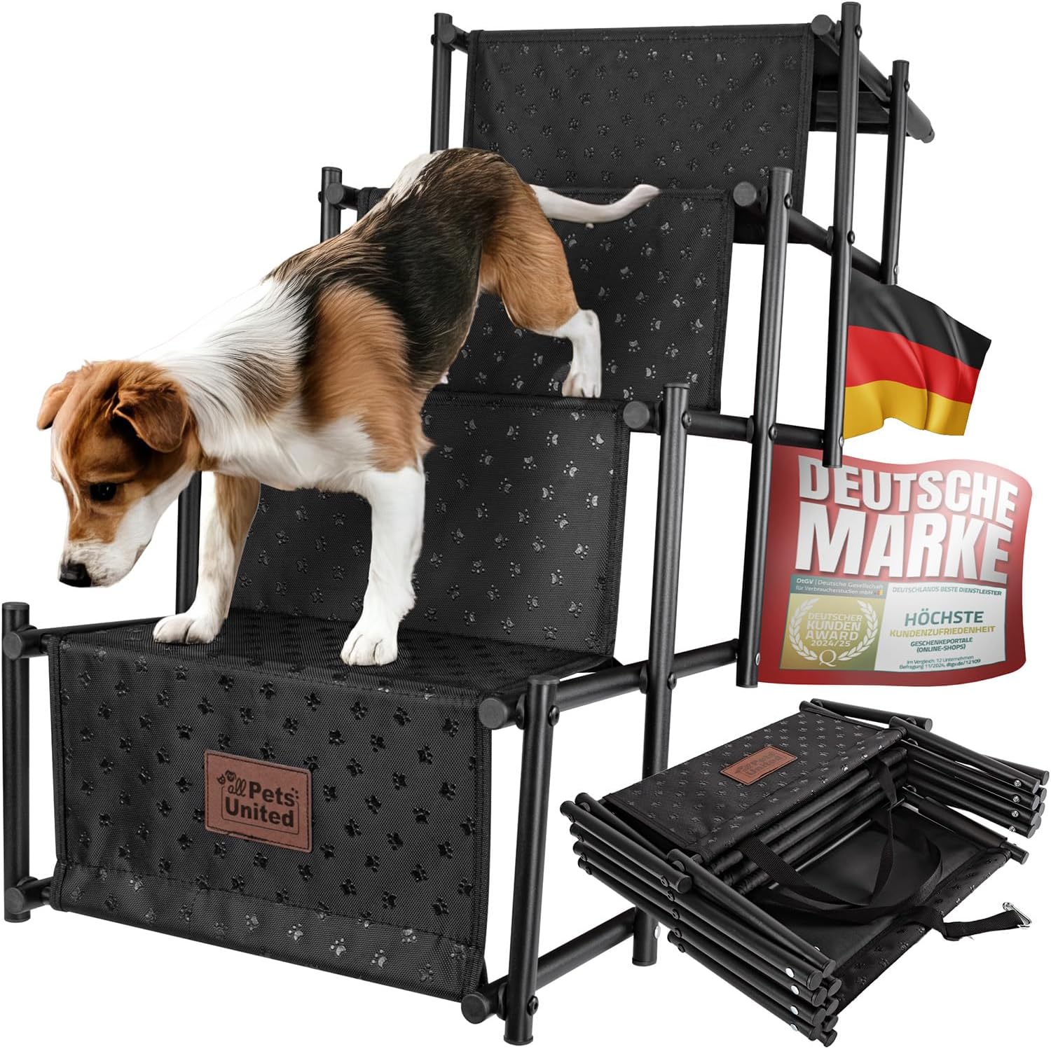 Faltbare Teleskop-Hundetreppe bis 70kg – Stabile Einstiegshilfe
