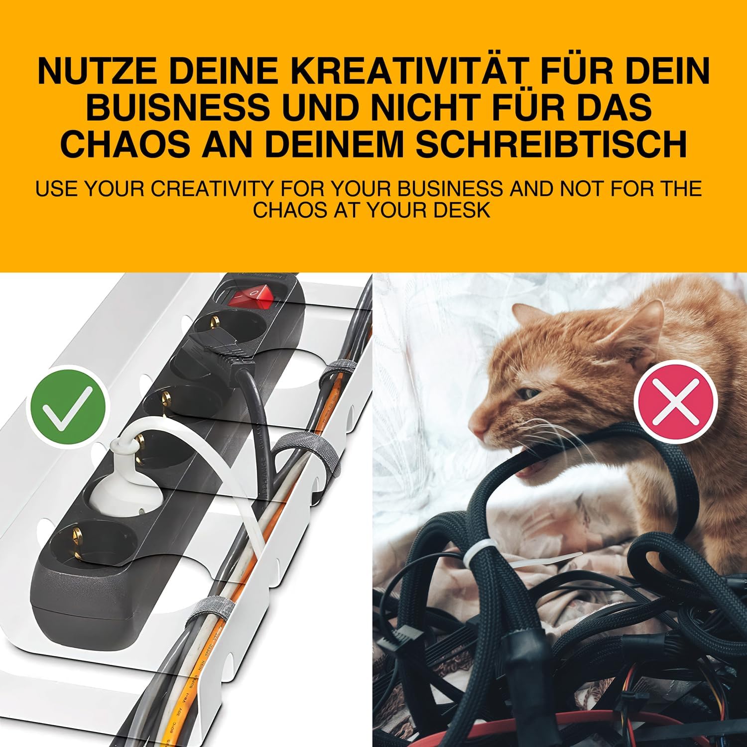 Kabelkanal Schreibtisch 2er Set - Kabelmanagement Ordnungssystem