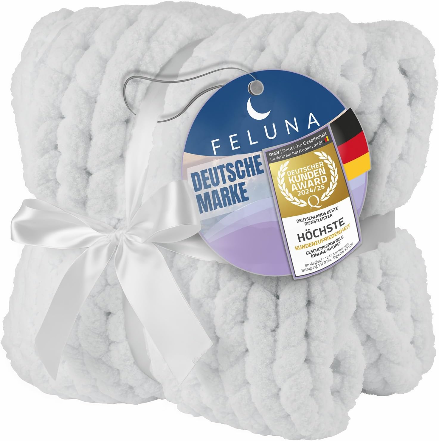 Feluna Grob gestrickte Kuscheldecke – Flauschige Wohndecke XXL