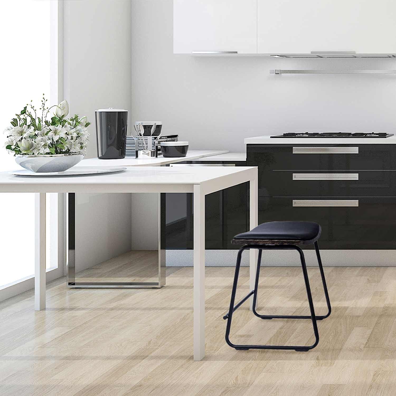 #LAZE Barhocker Metall & Kunstleder – Moderner Barstuhl 77 cm