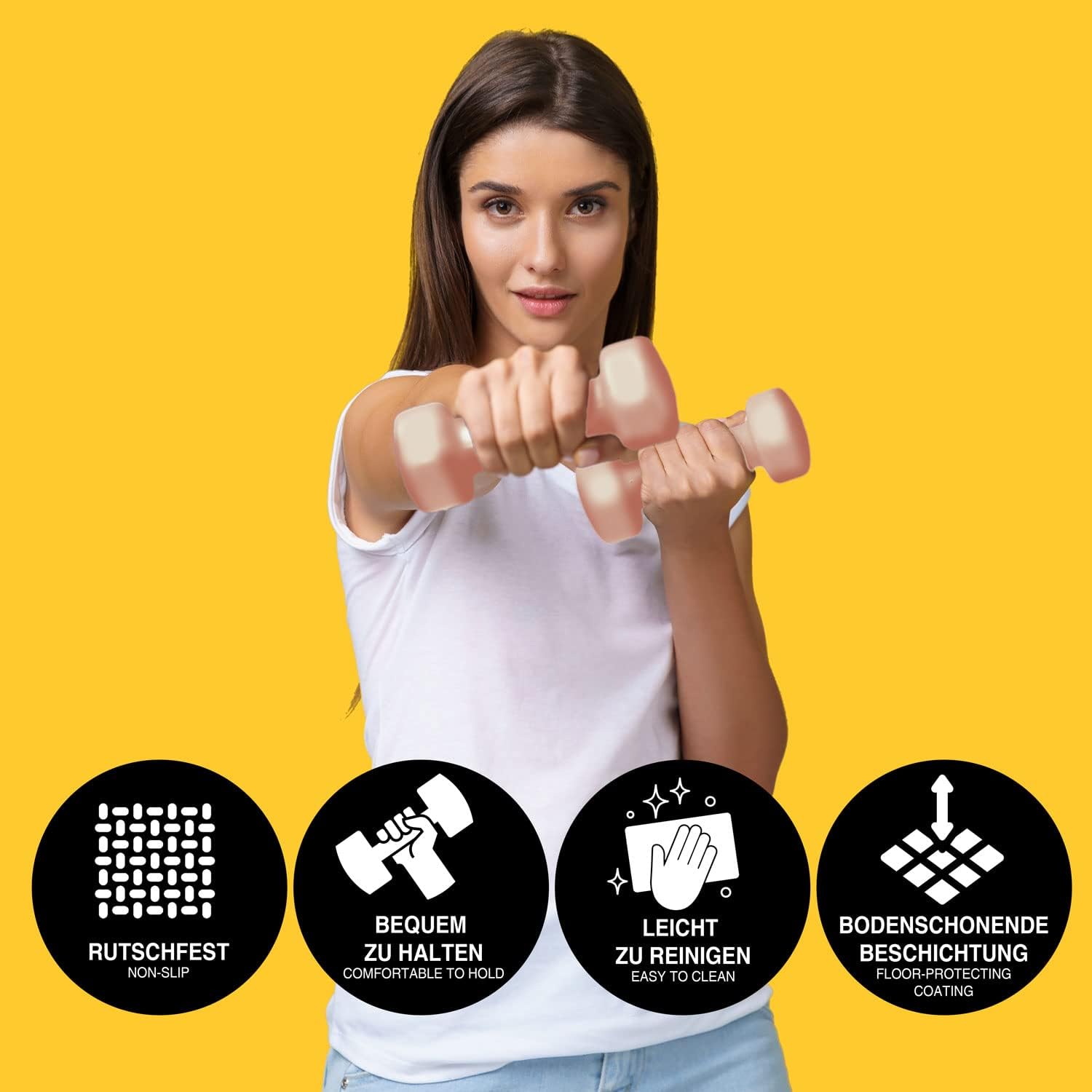 Neopren Hanteln 2er Set – Rutschfeste Hex-Gymnastikhanteln