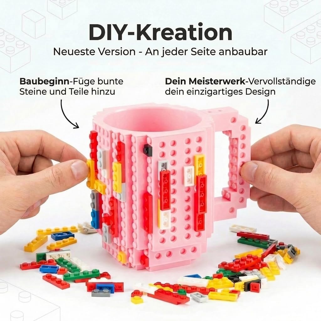 Brick Mug - Bausteine-Kaffeetasse 350ml - Kompatibler DIY Becher