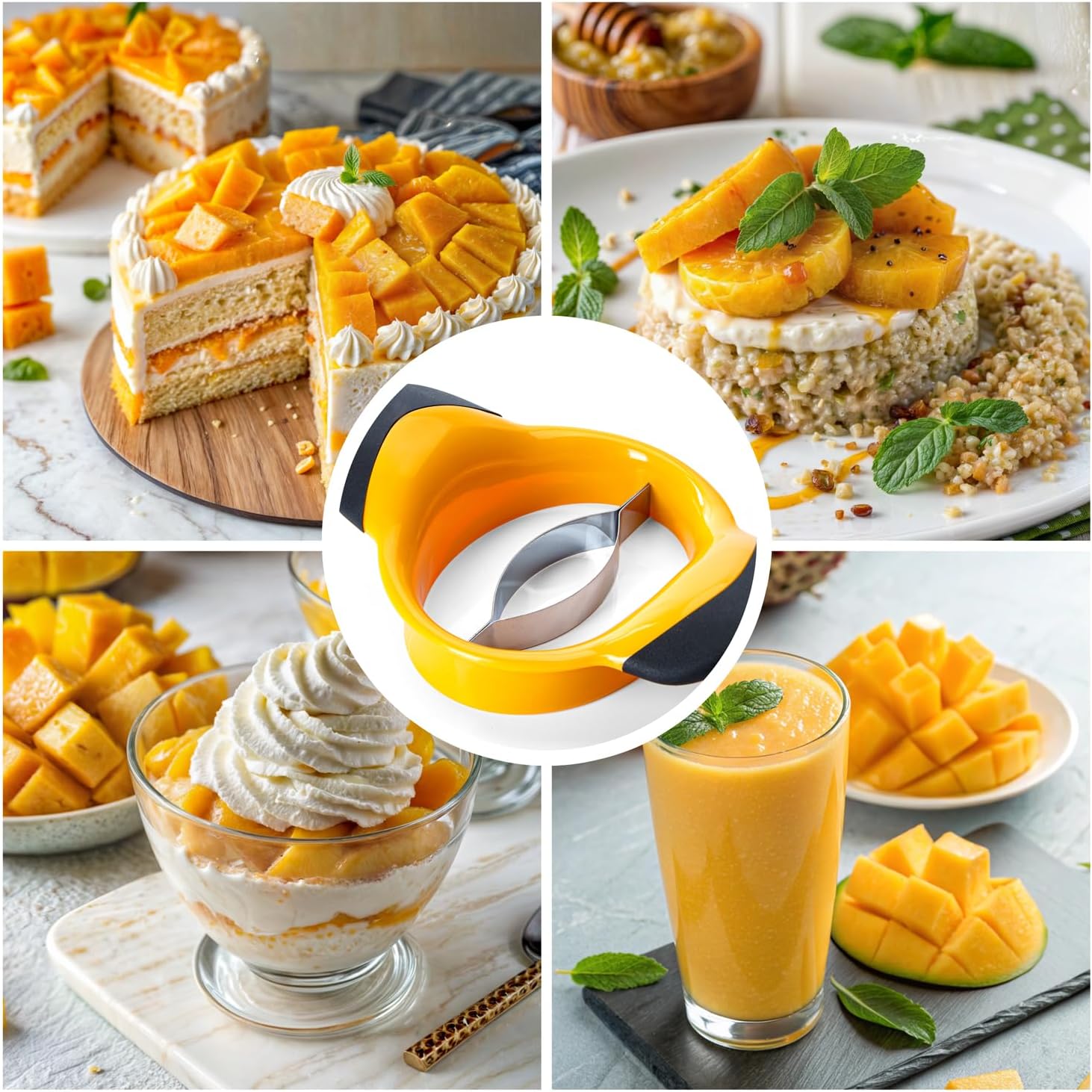 Mangoschneider mit Edelstahlklinge - Mango teilen & entkernen