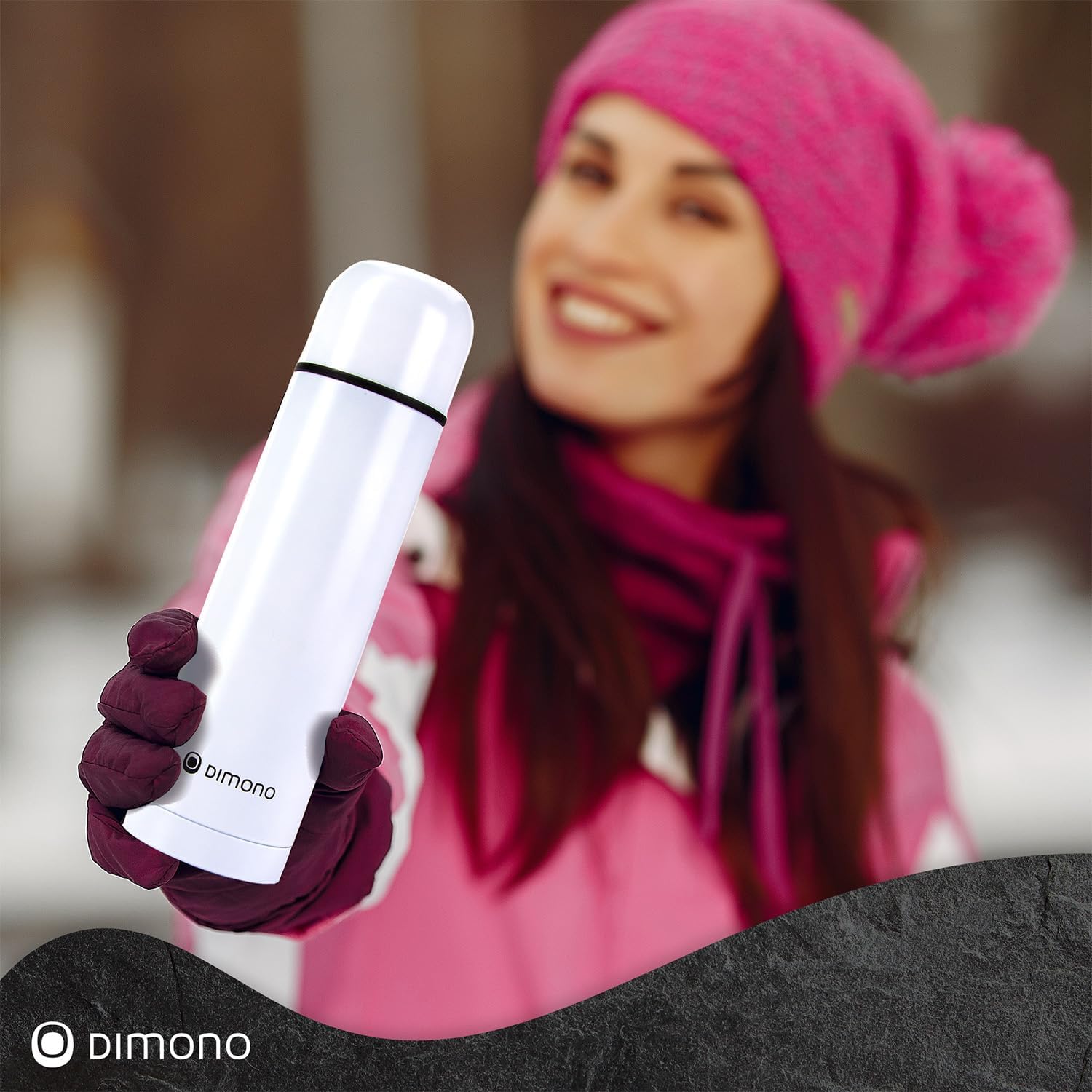 Edelstahl Thermoskanne 1L - Auslaufsichere Isolierflasche 12h heiß