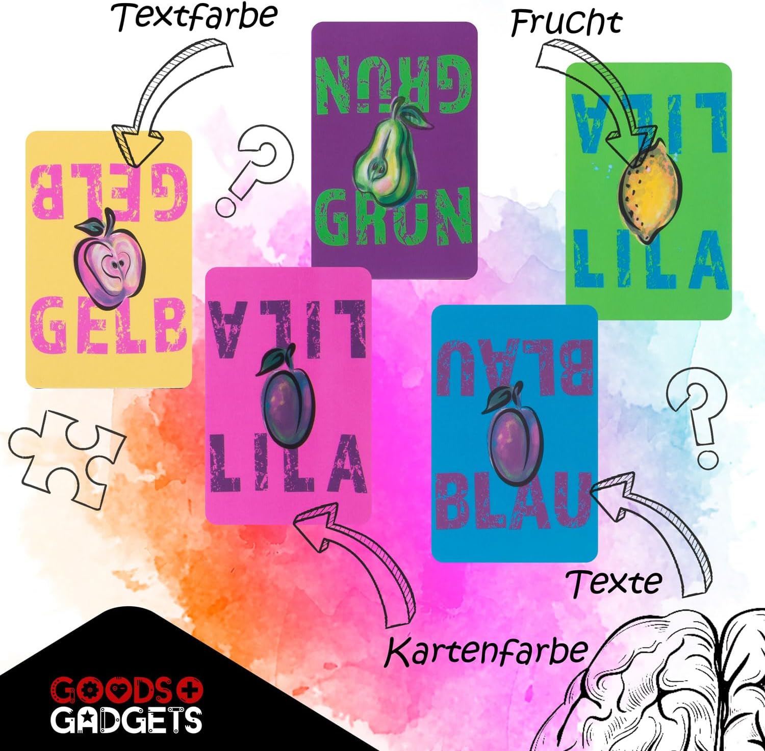 Fruit Punch Stroop-Kartenspiel – Konzentrationsspiel & Gehirntraining