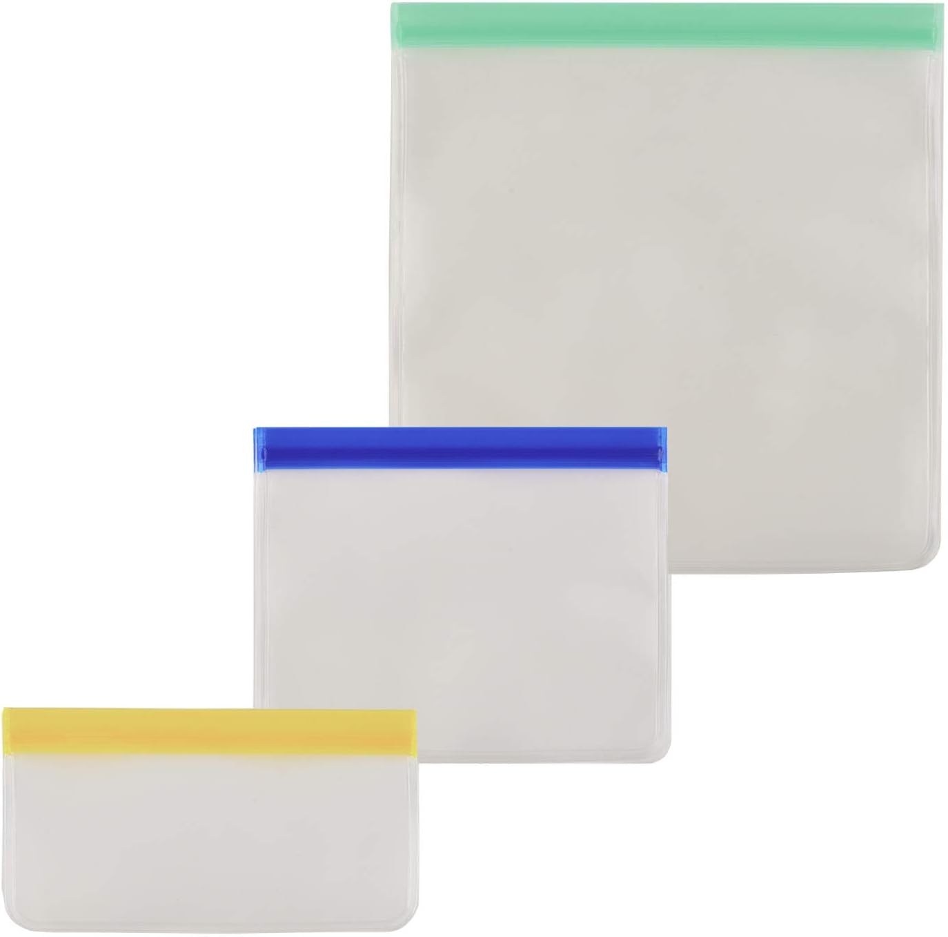 3er Set Wiederverwendbare Silikonbeutel - Auslaufsicher & Robust