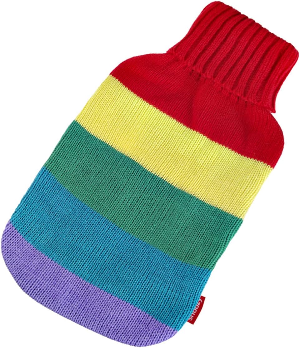 Snoozy 2L Wärmflasche mit Regenbogen-Bezug – Kuschelig & Langlebig