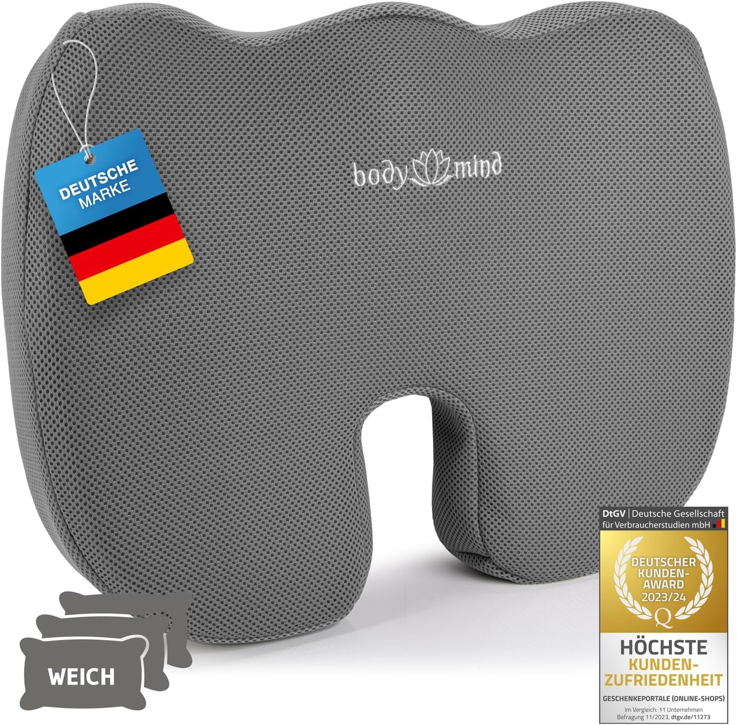 Orthopädisches Keilkissen mit Memory-Foam für Büro & Auto
