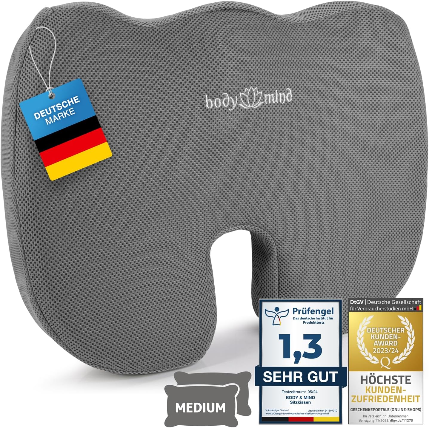 Orthopädisches Keilkissen mit Memory-Foam für Büro & Auto