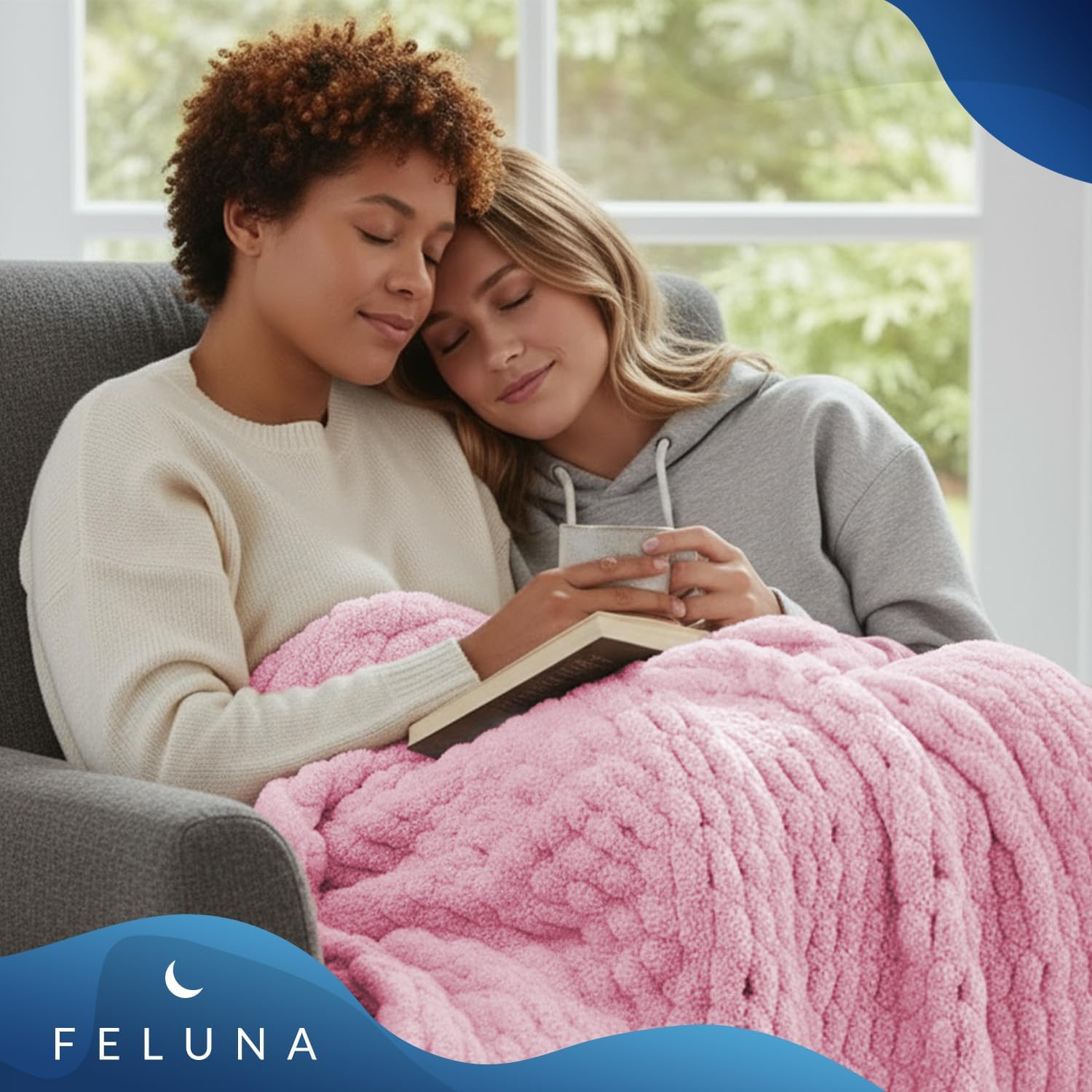 Feluna Grob gestrickte Kuscheldecke – Flauschige Wohndecke XXL