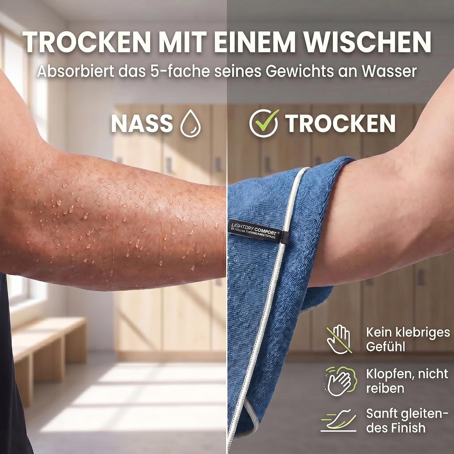 Mikrofaser Reisehandtuch Petrol 80x40 cm - Kompakt & Schnelltrocknend