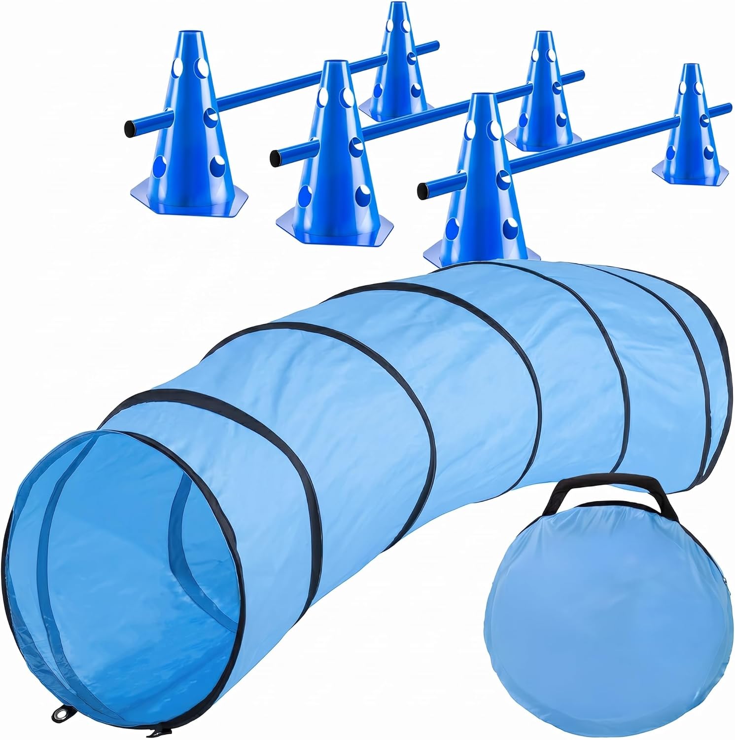 Hunde Agility Tunnel Set 500 cm - Spieltunnel mit Hürden