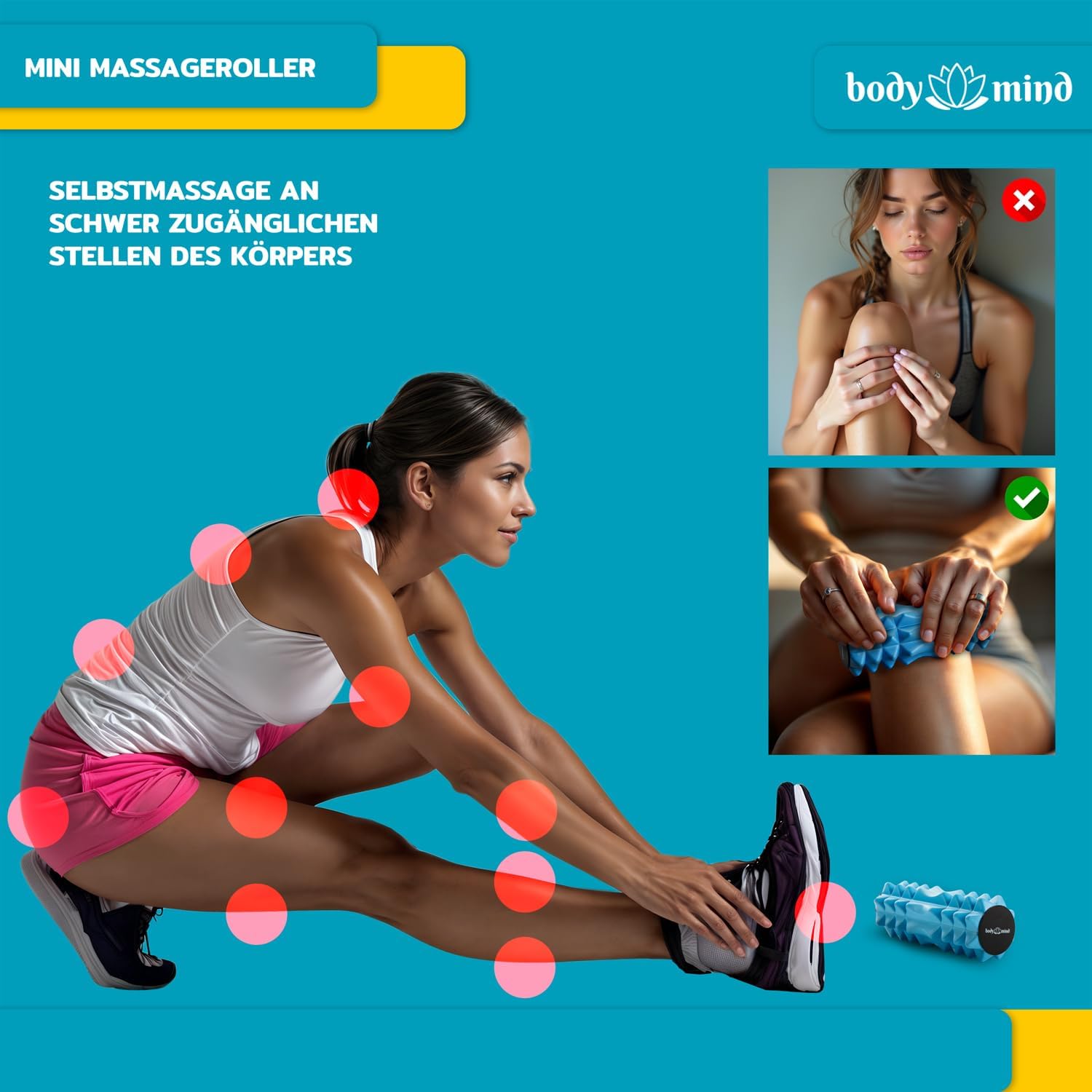 Body & Mind Mini-Faszienrolle für gezielte Muskelentspannung 15 cm