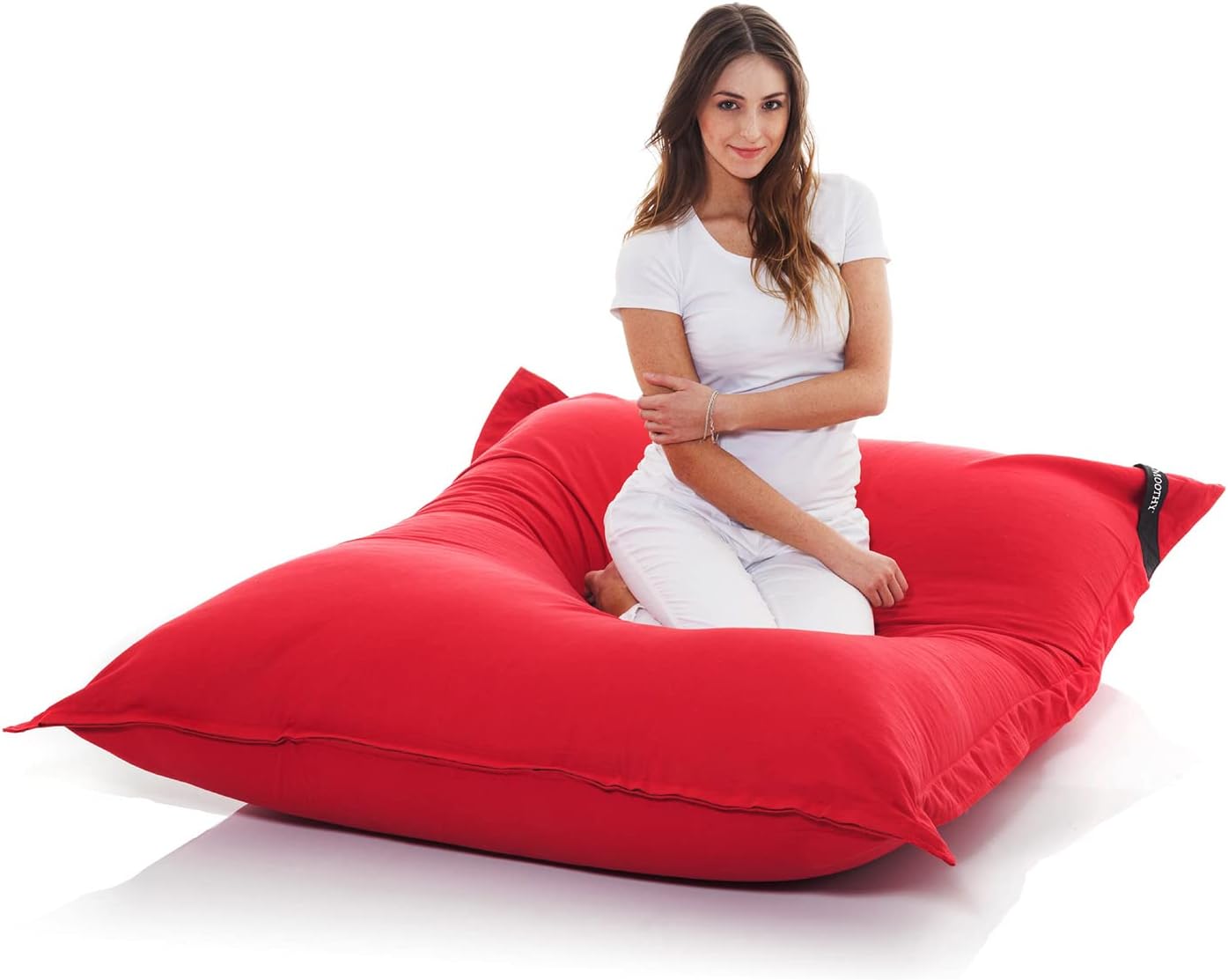 Smoothy Sitzsack Classic Cotton Creme-Beige - 180x140cm XXL Kissen