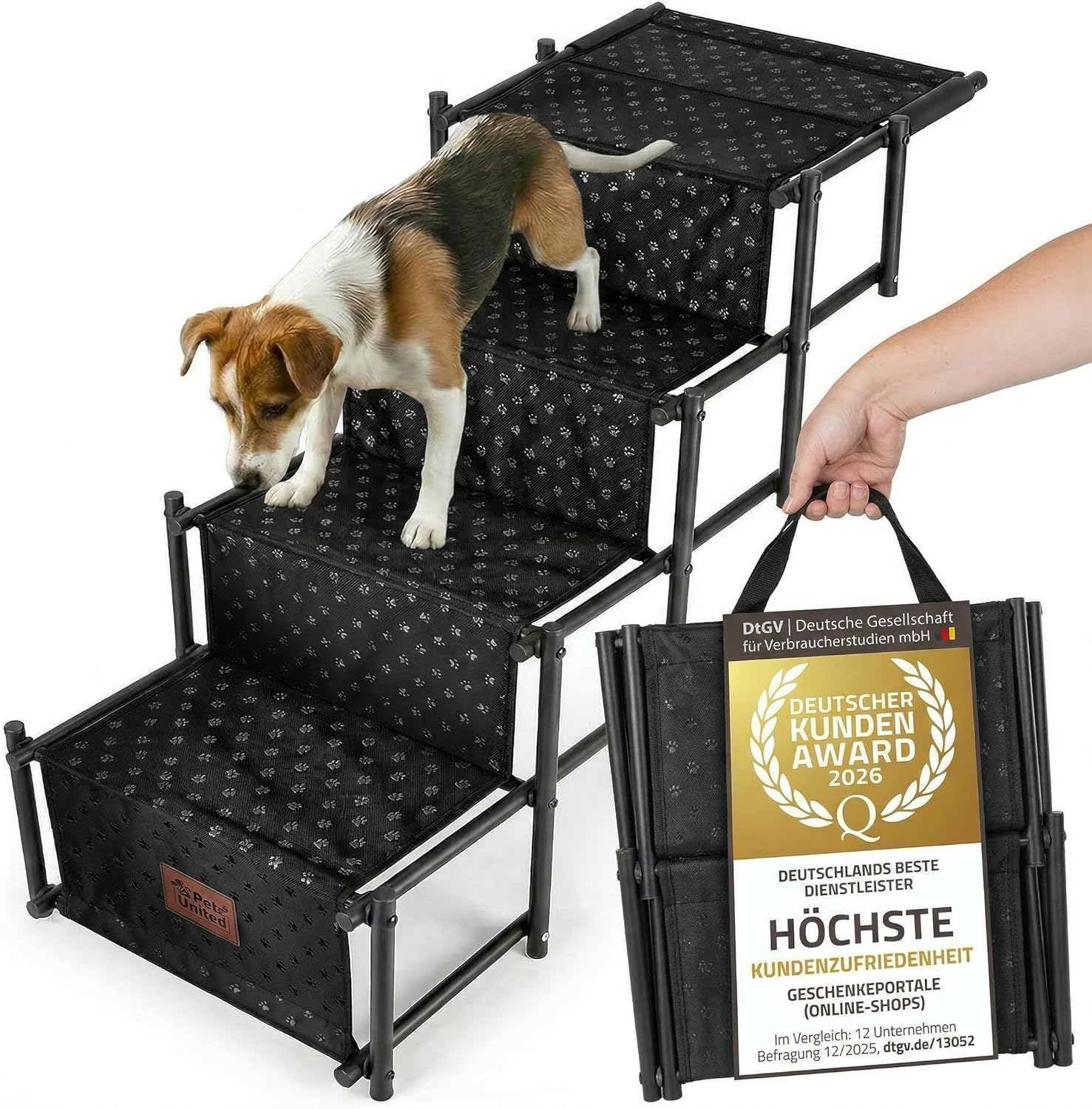 Faltbare Teleskop-Hundetreppe bis 70kg – Stabile Einstiegshilfe
