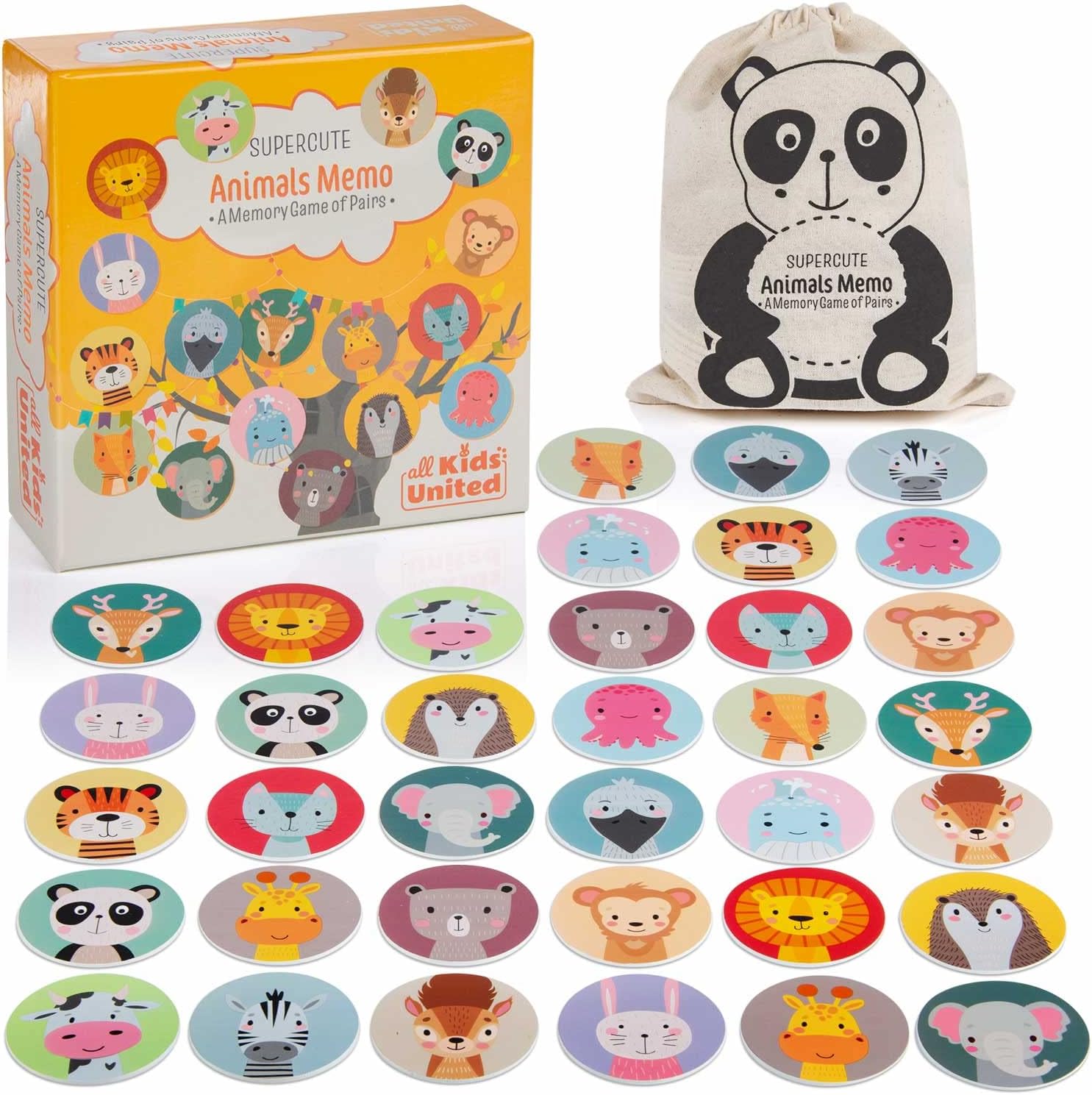 Memo² Holz-Memory für Kinder - Hochwertiges Tier-Gedächtnisspiel