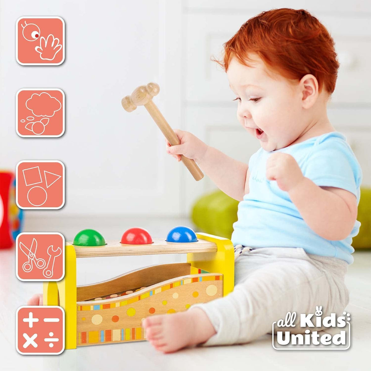 Sortierwürfel, Sortierspielzeug und Musikinstrument 3in1 Kinderspielzeug – Triff den Ball – SKU 78770541 – PT05 #Variante_Triff den Ball