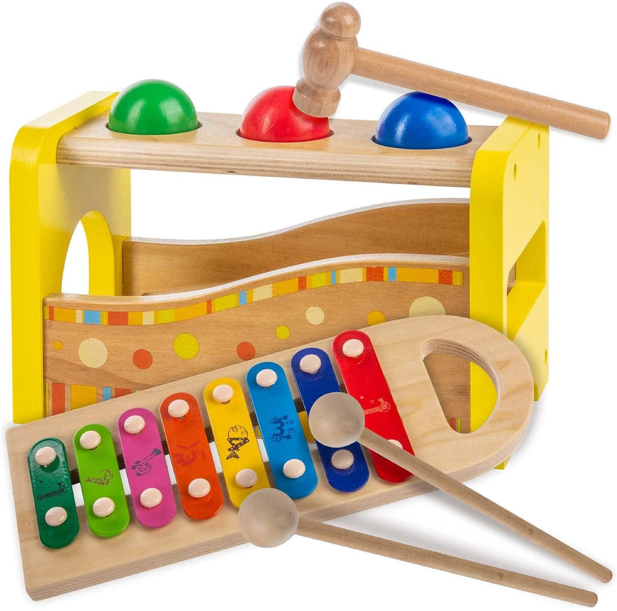 Sortierwürfel, Sortierspielzeug und Musikinstrument 3in1 Kinderspielzeug – Triff den Ball – SKU 78770541 – PT07 #Variante_Triff den Ball