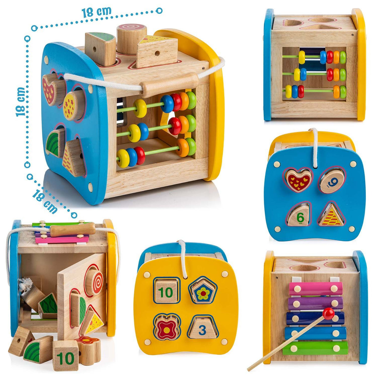 Sortierwürfel, Sortierspielzeug und Musikinstrument 3in1 Kinderspielzeug – PT08 #Variante_Entdeckerbox