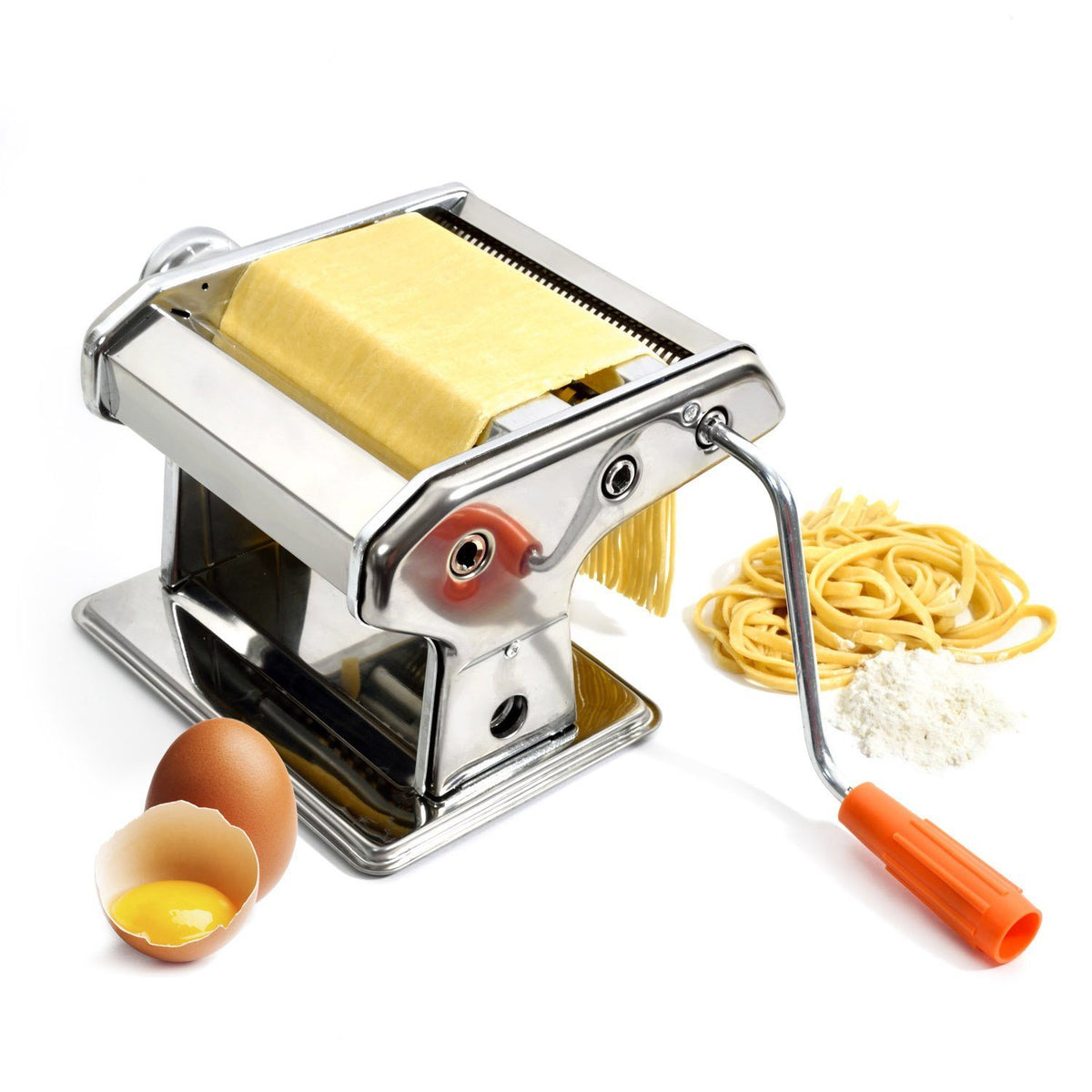 Nudelmaschine Edelstahl - Manuelle Pastamaschine für frische Pasta – Default Title – SKU 89023771 – MAIN