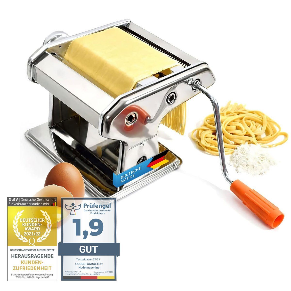 Nudelmaschine Edelstahl - Manuelle Pastamaschine für frische Pasta – Default Title – SKU 89023771 – PT05