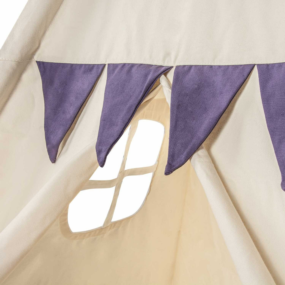 Tipi-Spielzelt für Kinder aus Baumwolle & Leinen - Stabiles Spielhaus #Farbe_Beige