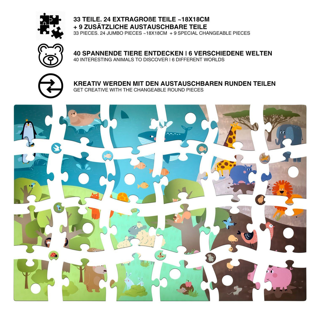 Jumbo Puzzle XXL Dinosaurier - 300 Teile Kinderpuzzle ab 9 Jahren – Default Title – SKU 99440202 – PT03