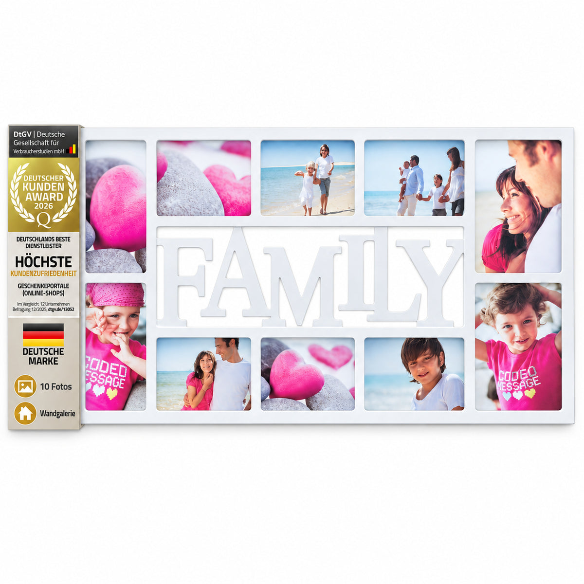Bilderrahmen Family für 10 Fotos, Weiß – Hauptbild #Farbe_Weiß