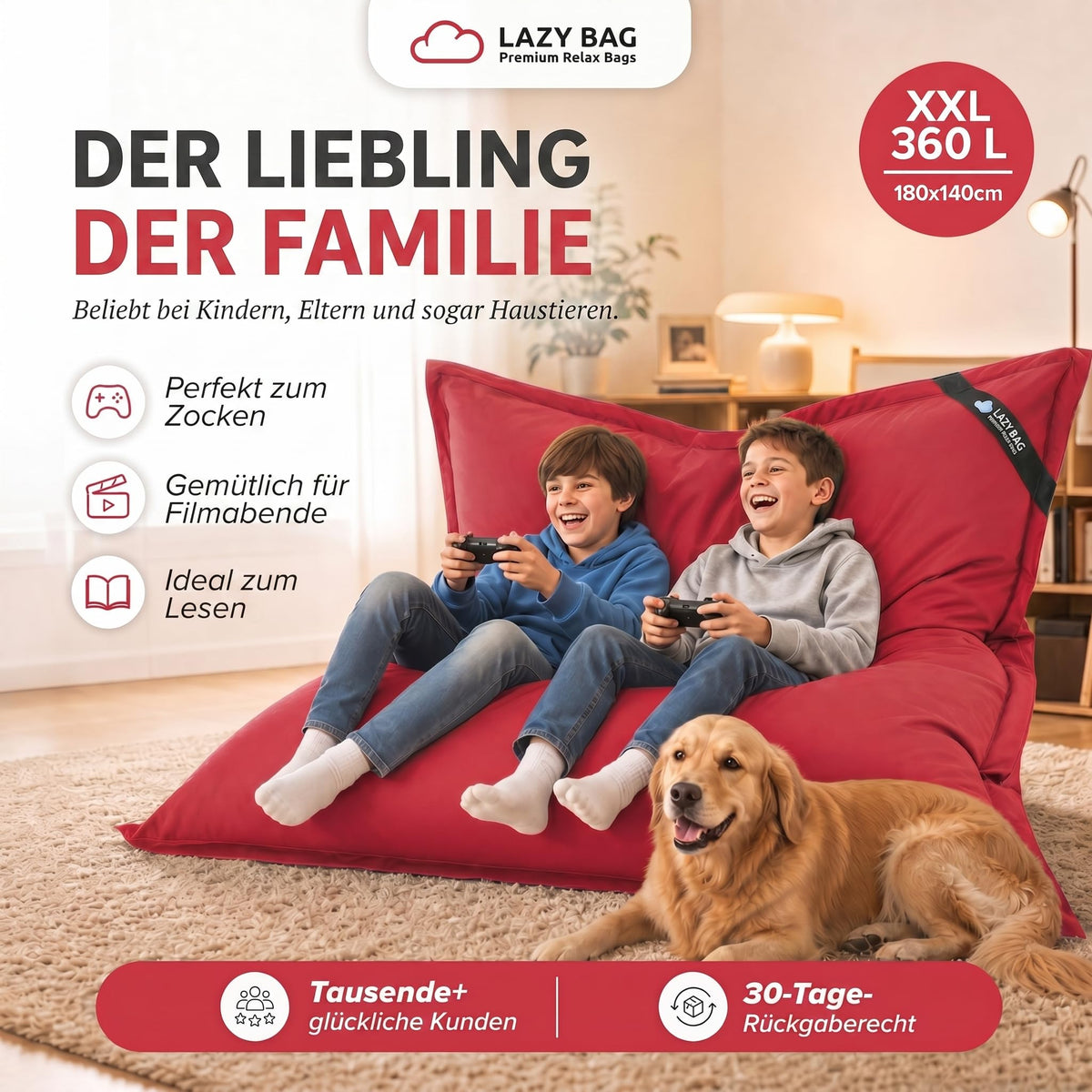 LazyBag Baumwolle Rot – Produktbild 7 #Variante_Rot