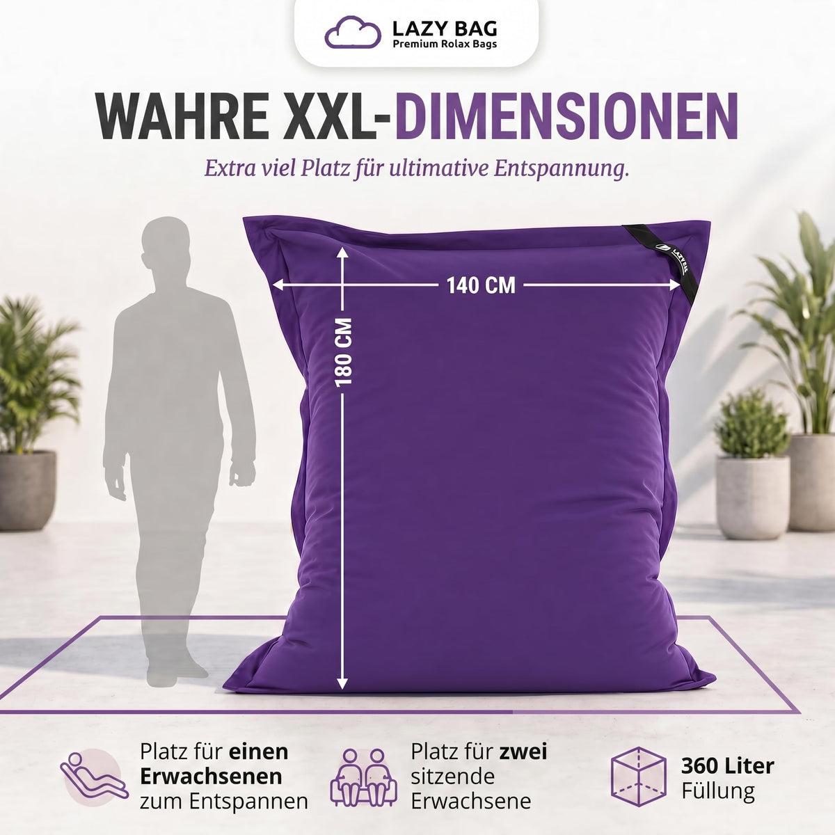 LazyBag Baumwolle Violett – Produktbild 5 #Variante_Violett