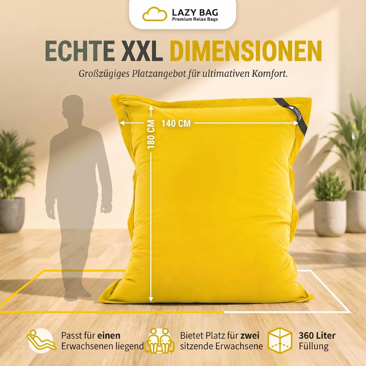 LazyBag Baumwolle Gelb – Produktbild 5 #Variante_Gelb